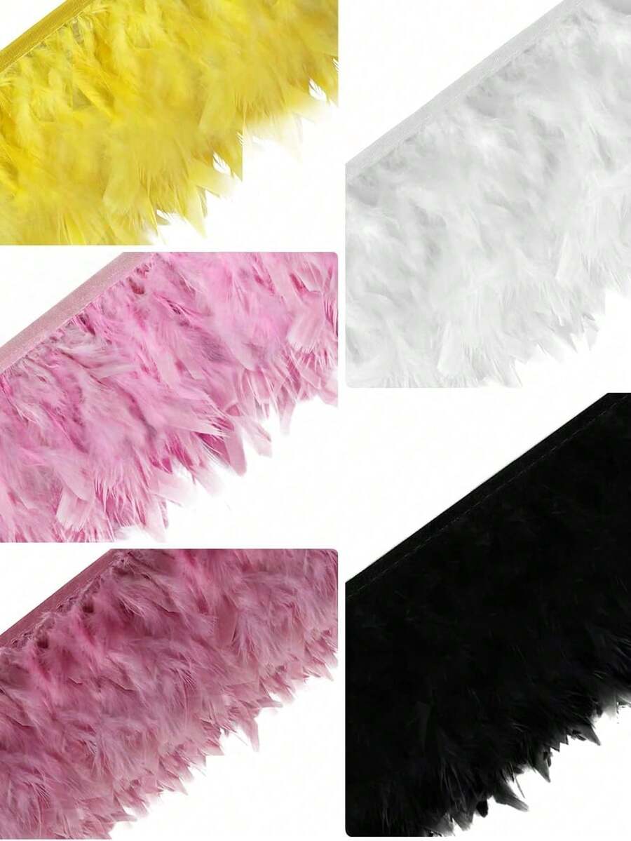 1M/39inch 1015cm/46inch Natural White Turkey Feathers Ribbon Crafts