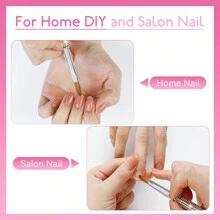 1 Stück funkelnde Strass Nagelbürste, Kolinsky Acryl Pinsel, Acryl Pulver Nagelpinsel (Silber, Größe #8-#18)