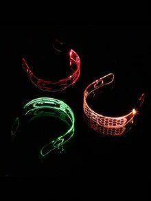 1 Pair Colorful LED Glowing Glasses, Cyberpunk Sci-Fi Style Glasses For Party, Bar, Rave, Atmosphere, Flashing LED Eyes, Party, Music Festival, Techno