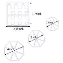 姜饼屋饼干模具套装，3D 塑料迷你圣诞屋饼干模具套件，迷你屋竹篱笆三角旗饼干模具 DIY 烘焙工具（8 件） - 白色 - 查看 2