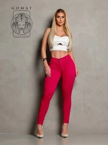 Women's Skinny Jeans, High Waist, Shapes Butt, Premium Line - Baby Pink - View 1