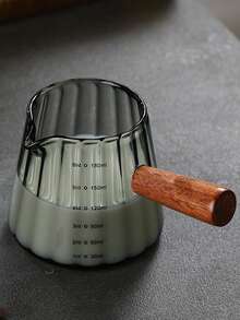 1pc Glass Double-Spout Coffee Brewing Cup With Measuring Lines And Engraved Text For Home Use, High Temperature Resistant, Durable, Applicable To Espresso - Multicolor - View 3