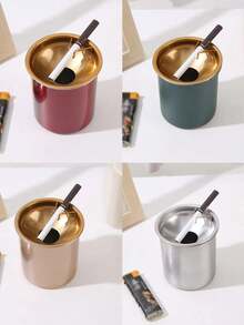 1 cái gạt tàn bằng thép không gỉ dùng cho phòng khách, văn phòng - Nhiều màu - Xem 9