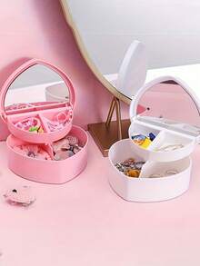 Hộp đựng trang sức hình trái tim 1 món, Hộp đựng trang sức để bàn, Hộp đựng gương hai lớp, Dùng đựng nhẫn, mặt dây chuyền, vòng cổ, hoa tai, trang trí nhà cửa, Quà tặng Giáng sinh, Quà tặng năm mới, Quà tặng cho phụ nữ, Hộp đựng gương hai lớp, Hộp đựng trang sức, Trang trí phòng làm đẹp, Trang trí nhà cửa và trang trí phòng ngủ, Hộp đựng trang sức và mỹ phẩm hình trái tim bằng nhựa, Có hộp đựng gương hai lớp, Giá để phụ kiện để bàn di động - Nhiều màu - Xem 13