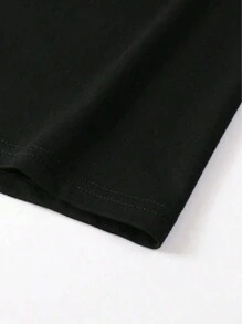 Hombres Casual Deportes Verano Fútbol Niños Alfanumérico Impreso Suelta T Shirt - Negro - Ver 5