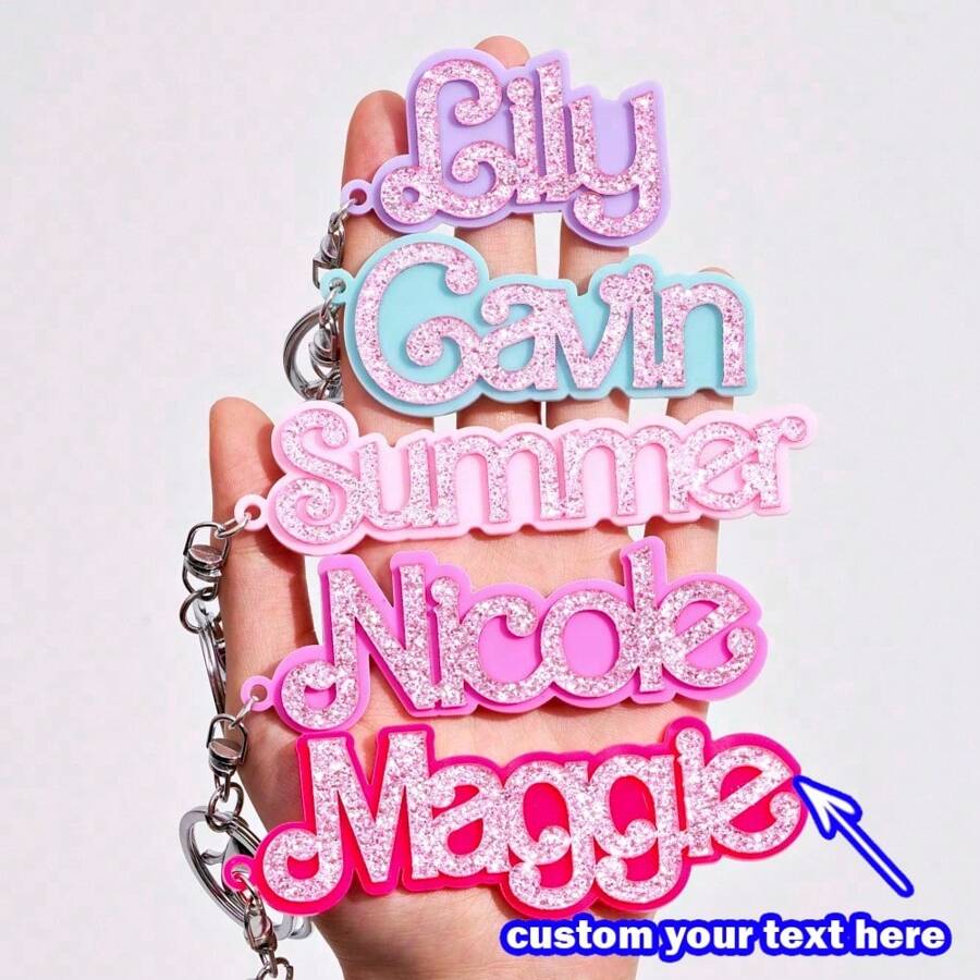 Customized Multi-Color Acrylic Letter Keychain, Best Gift For Family & Friends, Holiday/Birthday Surprise, Colorful, Cute, Adorable, Funny, Kawaii, Y2K, Stylish, Unisex, Casual, Custom, Customized, Ideal Gifts For Her, Her, Family, Friends, School Supplies, Back To School, For Teacher Gifts, For Dorm Rooms, For Teacher, For Teenagers, Junior High School Students, Middle School Students, High School Senior High School Students, College Students, University Students, Freshman, Sophomore, Underclassmen, Delicate Romance, Utilitarian Chic - Multicolor - View 1