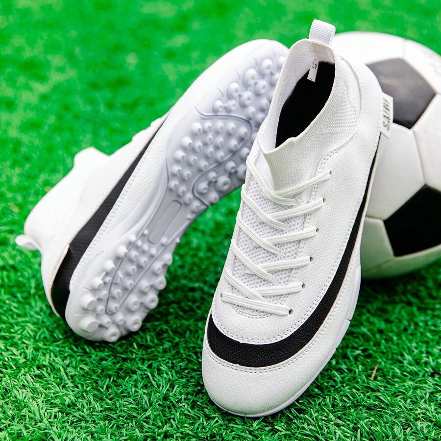 Giày bóng đá nam ngoài trời, giày tập bóng đá trong nhà, giày thể thao cổ cao chuyên nghiệp, giày thoáng khí - trắng - Xem 1