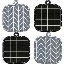 2 pièces/4 pièces Dessous de plat en coton épais isolé, tapis résistant à la chaleur pour la cuisine, la salle à manger, le salon, support de style nordique