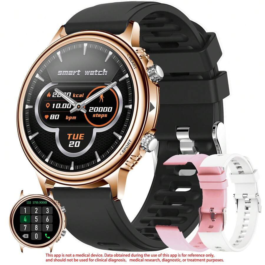 SGDDFIT Smartwatch Men Women With Telephone Function, Smart Watch For Men, Smart Fitness Watch For Men - Call Integration, Sleep Monitor, Multi-Sport Modes, Wireless Call Smart Watch For Android And For IPhone, Fitness Tracker, Sports Watch Activity Tracker, Sleep Monitoring, Step Calories, Call Information Prompt, Multifunctional Smart Watch, 100+ Sport Modes Watch - Gold - View 1