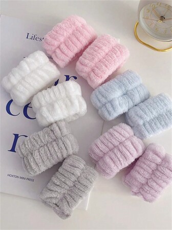 6pcs Wrist Bands For Face Washing, Splash-Proof To Sleeve, Absorbent Hand Towel, Suitable For Sports, Sweat Wiping