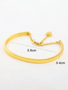 1 Stück minimalistisches und modisches 18K vergoldetes Edelstahl Herz-förmiges Anhänger Armband, lässiges Accessoire als Geschenk für Männer zu Valentinstag, Mütter, Muttertag