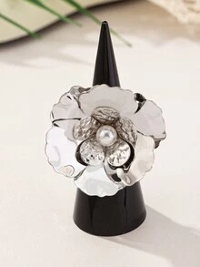 1 套 3 件时尚 2024 新款复古花卉项链耳环戒指套装，精致优雅奢华项链珠宝套装，时尚百搭配饰，适合女性派对和日常穿着 - 首飾套裝 - 查看 8