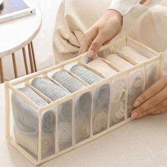 Underwear Compartment Storage Bag, Drawer Style Storage Box For Storing Socks, Wardrobe Clothes Organizer, 7/11/6 Grids Portable Wardrobe Organizer, Separate Storage Box, Foldable Wardrobe Drawer Organizer, Suitable For Underwear, Socks, Scarves, Leggings, T-Shirts, Jeans Decorations Autumn Decor Festival Decor Room Decor Home Decor Fall Decor Bedroom Decor Organization Closet Organizer Dorm Essentials Schoolorganization And Storage Organizer Storage Containers Storage BinsDrawer Organizer For Clothingwardrobe Storagecloset Dividerscloset DividersSweaterSock Pants Jeans