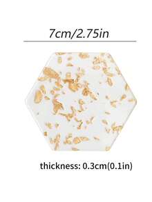 2 miếng lót ly mini bằng acrylic bền, miếng lót đĩa trong suốt kim loại mới, miếng lót ly bàn tròn họa tiết lá vàng hiện đại cho văn phòng, miếng lót ly cách nhiệt chống bỏng hình lục giác, miếng lót ly trang trí bàn bếp - Nhiều màu - Xem 4
