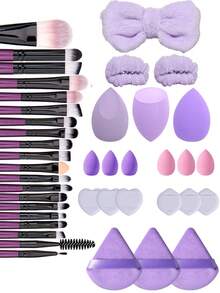Bộ cọ trang điểm 41 món bao gồm: 20 cọ trang điểm, 3 miếng mút trang điểm, 3 bông phấn tam giác, 3 dây buộc tóc, 6 mút trang điểm mini, 6 miếng mút ngón tay. Một bộ dụng cụ trang điểm hoàn chỉnh với cọ lông mềm, mút trang điểm, mút trang điểm, thích hợp cho bảng phấn mắt, cọ trang điểm, phấn mắt dạng lỏng, phấn phủ, kẻ mắt, son môi, son bóng, cọ môi, cọ phấn mắt, cọ phấn, cọ nền, gel tóc, mi giả, mũ tắm, nước hoa, son môi và nhiều đồ lưu trữ khác, hoàn hảo cho du lịch, kỳ nghỉ, tiệc tùng, họp hành, chuyến công tác, bộ cọ, bộ cọ trang điểm, bộ trang điểm hoàn chỉnh, bộ cọ trang điểm, bộ trang điểm hoàn chỉnh, bộ cọ, bộ cọ trang điểm, bộ quà tặng trang điểm - Nhiều màu - Xem 11