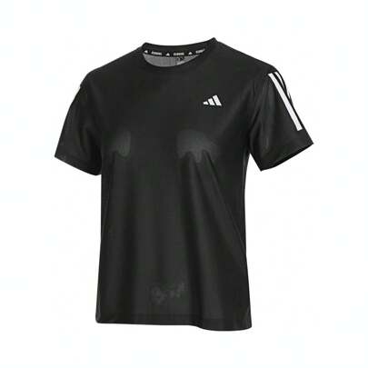 Adidas Camiseta deportiva de manga corta de secado rápido con rayas de contraste para mujer TIK7442