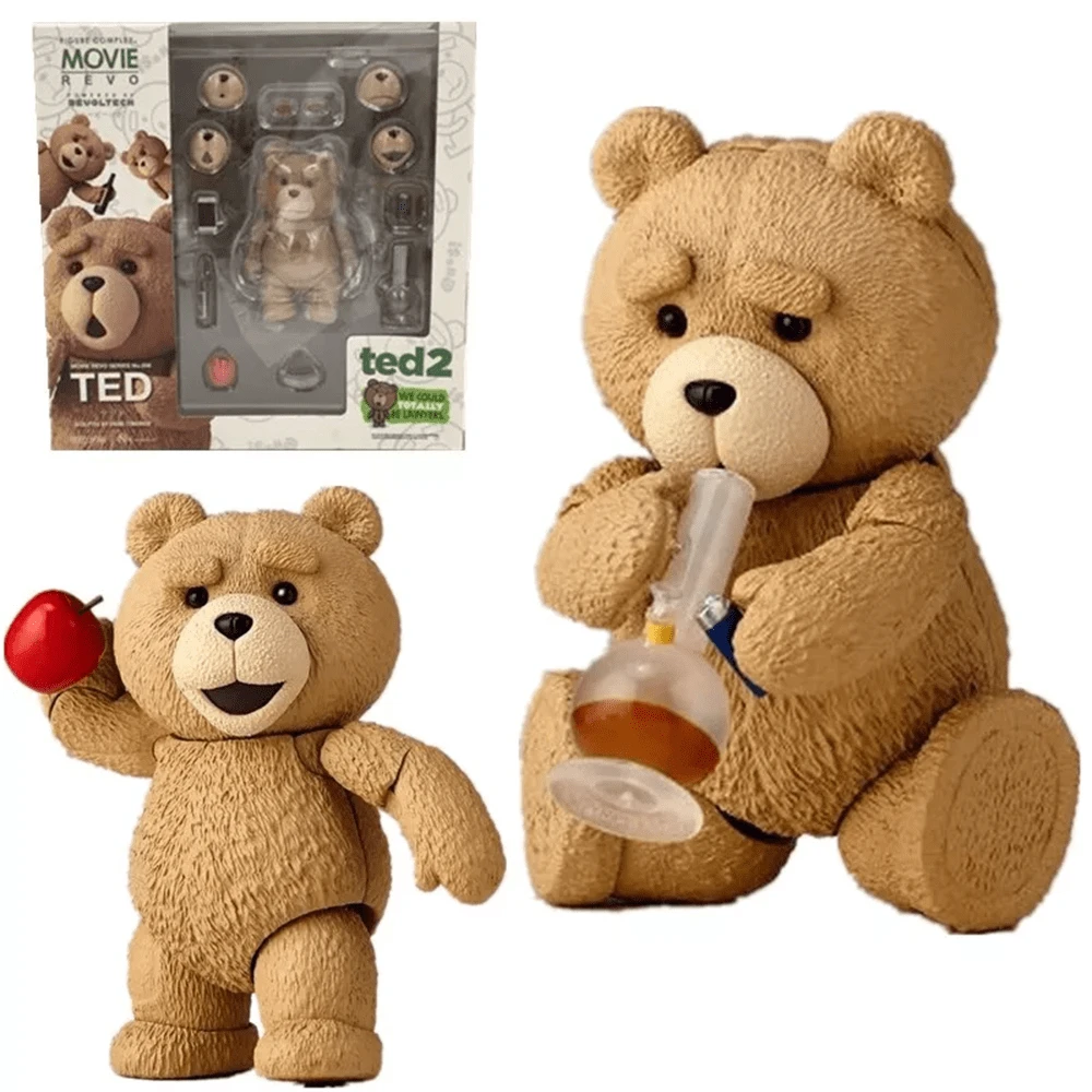 10cm TED 2 Movie Teddy Bear 4" Boxed Movable Action Figure Ornament Collectors Model - Brown - View 1