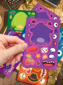 8 miếng dán hình quái vật hoạt hình dễ thương cho ốp điện thoại, hành lý, sổ kế hoạch, sổ tay, đồ trang trí máy tính xách tay - Nhiều màu - Xem 6