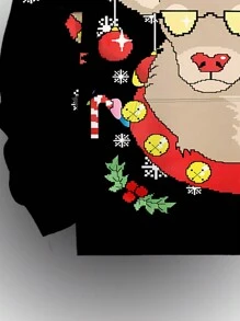 Men 3D Print Novelty Pattern Hoodie, Pullover Hooded Sweatshirt With Drawstring & Pocket, Suitable For Autumn & Winter - Multicolor - View 3