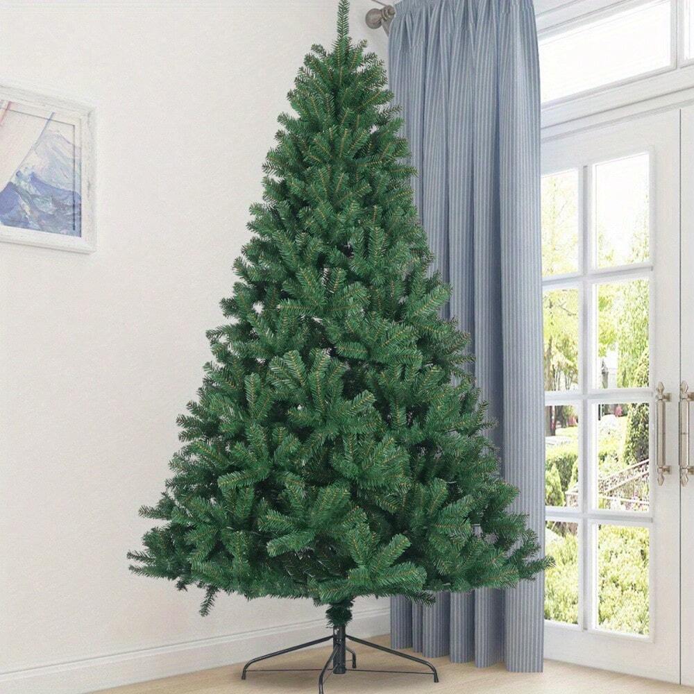 8ft Artificial Christmas Tree Pure Natural Spruce PVC Fir Collapsible
