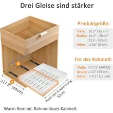 Teleskopschublade, Erweiterbar Ausziehbare Schubladen-Aufbewahrungsregale ,Verstellbare Breite (31.5–52 cm) für mit Klebefolie,für Küche und Badezimmer Küchenschränke (Weiß) - Weiß - Übersicht 5