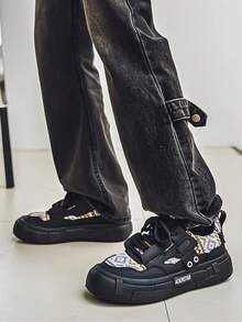 Giày thể thao đế thấp thời trang 4 mùa cho nam, bền, chống trượt, nhẹ, thích hợp cho hoạt động ngoài trời - màu đen - Xem 2