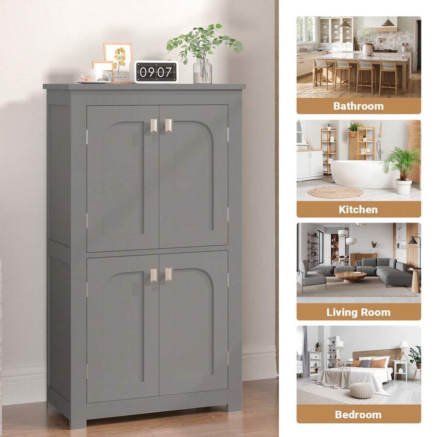 Advwin ADVWIN Large Bathroom Storage With 4 Doors & Adjustable