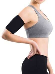 MELERIO 2件装氯丁橡胶桑拿排汗臂套，男女通用压缩运动塑形臂套，适用于健身、拳击、健身房，提供支撑 - 紫色 - 查看 3