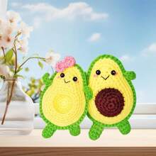 DIY Avocado Couple Crochet Kit For Beginners, Stuffed Kit - Gift Animal Crochet Starter Kit All-In-One Complete Crochet Kit Learn To Crochet Sets With Instructions And Step By Step Video Tutorials For Adults Cute Animal Doll DIY Craft For Home Decor Desktop Decor - Multicolor - View 4