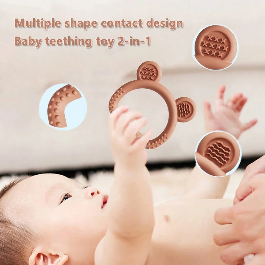 1 件新生儿硅胶牙胶玩具，适用于婴儿婴儿牙齿，适合男孩和女孩、圣诞节、万圣节、复活节礼物 - BK12 - 查看 1