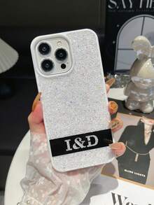 个性化手机壳，水钻，雕刻，DIY，首字母全水钻，PU 软皮，兼容 Iphone 16 15 14 Plus 13 12 11 Pro Max 保护套