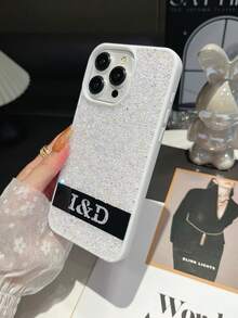 个性化手机壳，水钻，雕刻，DIY，首字母全水钻，PU 软皮，兼容 Iphone 16 15 14 Plus 13 12 11 Pro Max 保护套