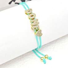 3D Custom Colorful Ropes Balloon Name Bracelet Bubble Letter Bracelet