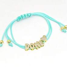 3D Custom Colorful Ropes Balloon Name Bracelet Bubble Letter Bracelet