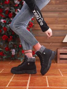 [Recommend Taking One Size Larger]Women's Climbing Shoes Fashion Thermal Lined Sports Shoes Black Sports Shoes High-Top Shoes,Women Winter Boots, Warm Plush Casual Shoes, Ladies Outdoor Leisure Shoes, College Style, Christmas,Winter Women Shoes,Boots,Boots Women,Women Shoes,Booties,Shoes For Women,Snow Boots,Ankle Boots,Shoes Women Boots,Sneakers,Winter Shoes,Ladies Boots