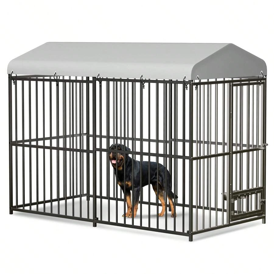 Large Outdoor Dog Kennel, 8x4x6FT Heavy Duty Dog Cage With Roof, Dog Kennel Outdoor, Dog House With Safety Locks, UV & Water Resistant Proof Cover, For Garden Backyard - 8X4X6FT - View 1