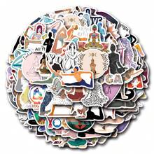 MJCYW 110 件瑜伽贴纸和贴花，适用于笔记本电脑和水瓶 - 适合女孩、瑜伽教练、瑜伽爱好者、妈妈、瑜伽配件的瑜伽礼物 笔记本电脑贴花、乙烯基贴纸、成人女性日记标签，适用于水瓶笔记本电脑手机壳，可用于将装饰贴纸粘贴在笔记本电脑、手提箱、墙壁、冰箱、汽车和水瓶上。它也是学校季节和圣诞节的礼物 - 彩色 - 查看 2