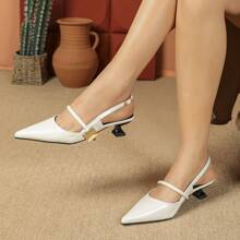 Women's Fashion Pointed Toe Low Heel Slip On Mules, Daily Commute All-Match New Design