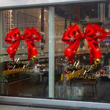 1 件 40 厘米 * 41 厘米装饰窗户静电玻璃贴纸商场家居餐厅酒店学校节日派对窗户贴纸红色蝴蝶结装饰玻璃贴纸、贴纸、墙贴花、家居装饰乙烯基贴花、春季装饰物品让您的家焕然一新、拉玛装饰贴纸 - 彩色 - 查看 8