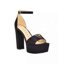 Sandalias de plataforma de dos piezas Seton para mujer GUESS - Satén negro - Ver 4