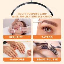 Beauty Nail Tattoo Lighting LED Light, Half Moon Ring Floor Light, Adjustable Height And Brightness, Suitable For Beauty, Tattoo, Artist, Nail Technology, Beautician Light, With Mobile Phone Holder And Remote Control - 查看 4