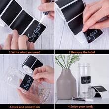 120 nhãn bảng đen với 1/2 bút đánh dấu phấn dạng lỏng, nhãn dán bảng đen chống thấm nước có thể tái sử dụng để trang trí tiệc, thùng lưu trữ, hộp đựng thực phẩm, lọ và nhiều thứ khác - Dễ dàng dán và gỡ bỏ - nhiều màu - Xem 6