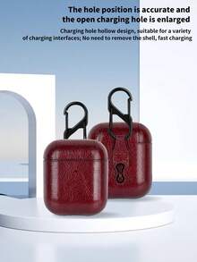 Leather Cover, Protective Case, Skin Sticker Compatible With Airpods Pro, Airpods 2/3 - Burgundy - View 3