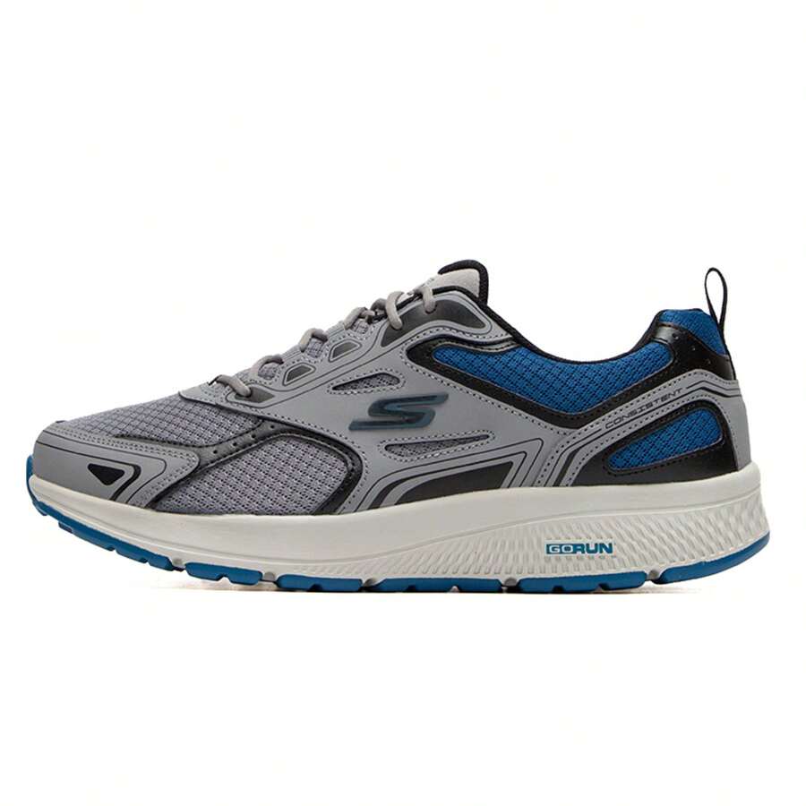 Skechers 220081-GYBL 男士运动跑鞋，时尚透气 - 灰色/藍色 - 查看 1