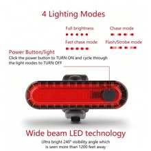 2pcs Bike Front & Rear Light Set, Aluminum Alloy High Brightness Front Light USB Rechargeable, Mountain/Road Bike Night Riding Tail Light