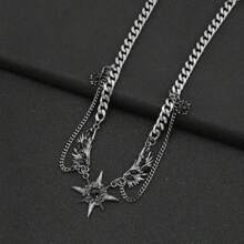 1 Peça Colar Pingente de Cruz Multi-Camadas Empilhada, Design Criativo Minimalista Estilo Hip-Hop Punk Retrô Casual, Ótimo Presente para Uso Diário, Deslocamento, Rua, Festa, Feriado