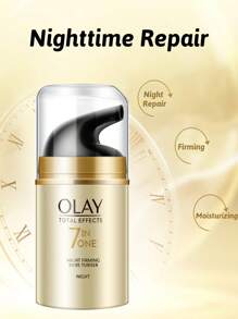 Olay 7合1紧致晚霜，紧致、抗衰老、夜间修护、夜间修复、淡化细纹、减少皱纹，50克（1.75盎司）一罐，冰淇淋质地，按压式泵头，无油配方，乳霜质地，易于吸收，多维度修护 - 晚霜 - 查看 7
