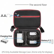 porseejie DJI Neo Portable Hard Shell Case Waterproof Storage Bag For DJI Neo Drone Accessories Travel School College Electronic Bagcharger Carry Case Cable Tidy Box Duffel Travelling Bag Cable Bag Electronic Data Cable Bedside Storage For Travel Airpods Camera Collect Women Man Child's Christmas Gifts Essential Teacher Supplies Waterproof Lightweight Large Capacity Portable Accessories - Black - View 7