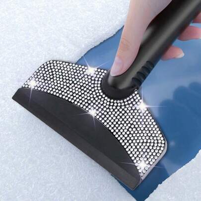 1pc Diamond Studded Snow Scraper, Automotive Snow Removal Tool, Car Cleaning