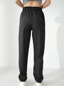 2pcs Women Sports Tapered Ankle Woven Training Pants, Summer New Arrival